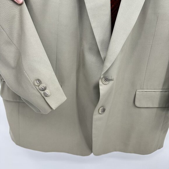 vintage 90s PIERRE BALMAIN jacket blazer sport coat 100% wool designer khaki 50R - Picture 6 of 9
